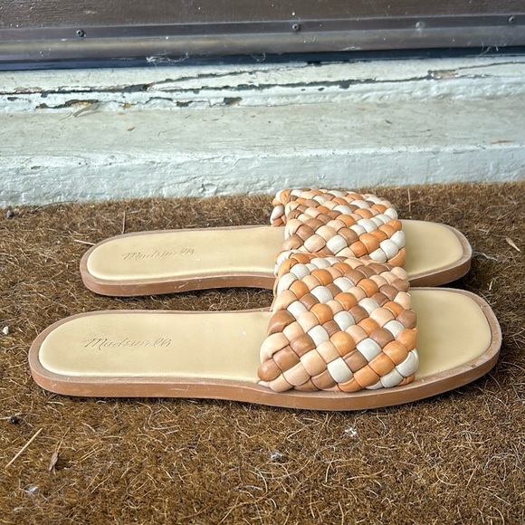 Madewell Shoes - Madewell The Suzi Puffy Woven Leather Sandals Sz 9 Slides Vacation Cruise Boho